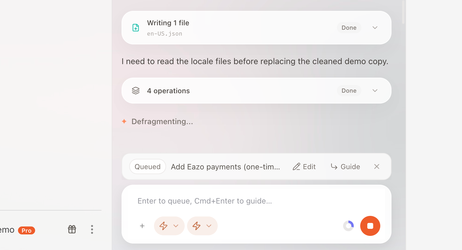 App build progress