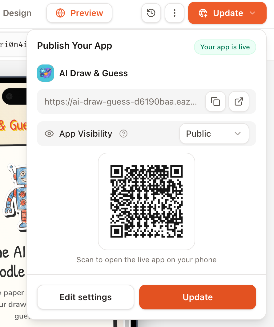 Update a published App