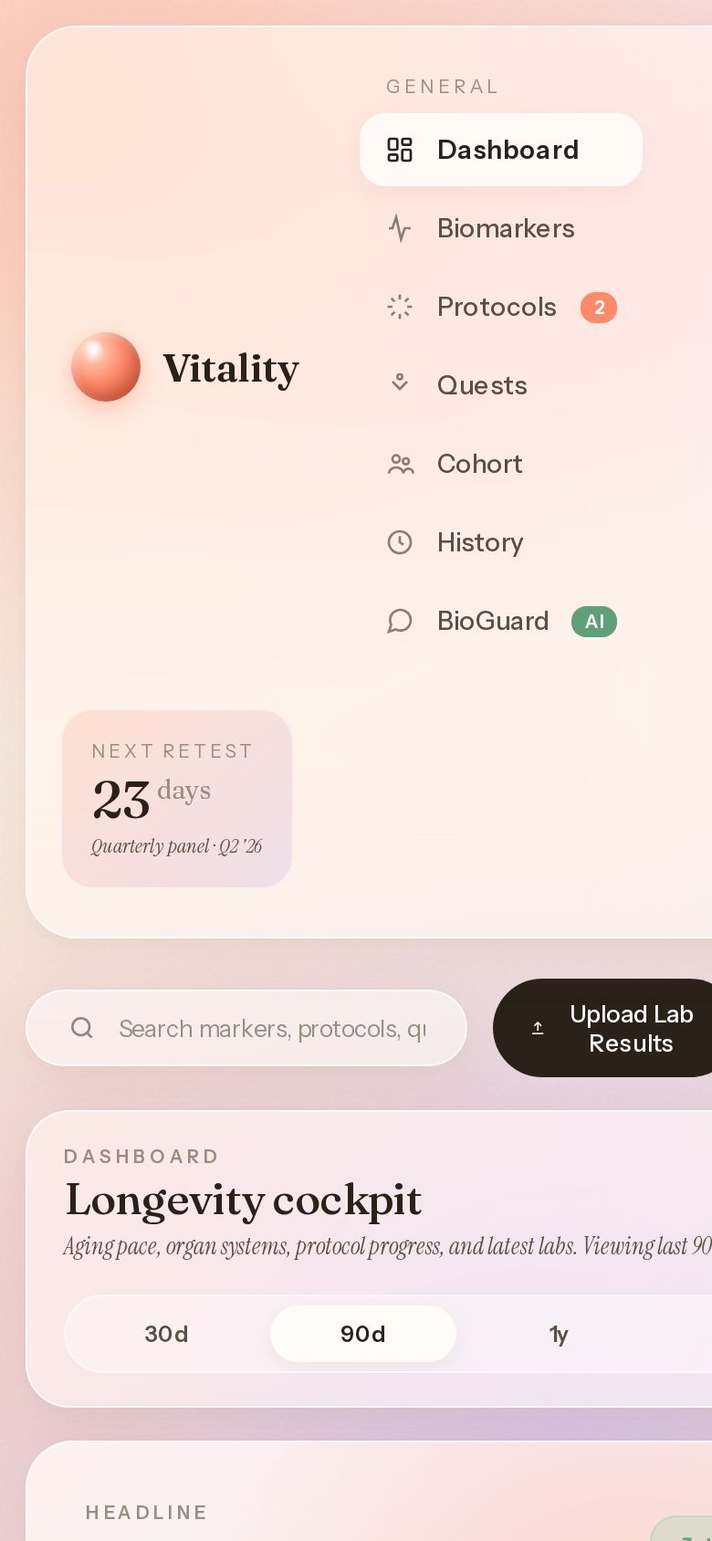 Vitality Longevity Dashboard