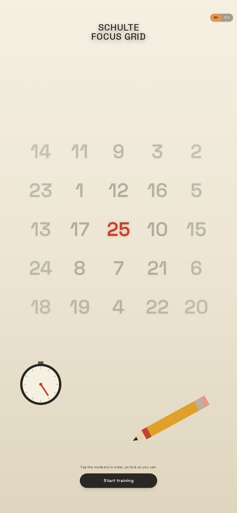 Schulte Focus Grid
