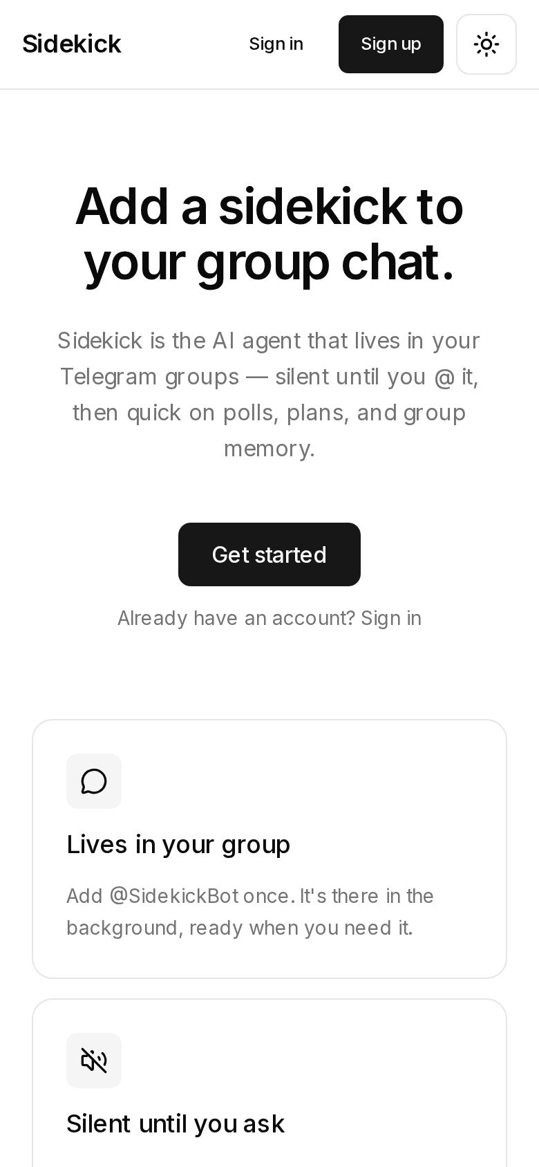 Sidekick Group Bot