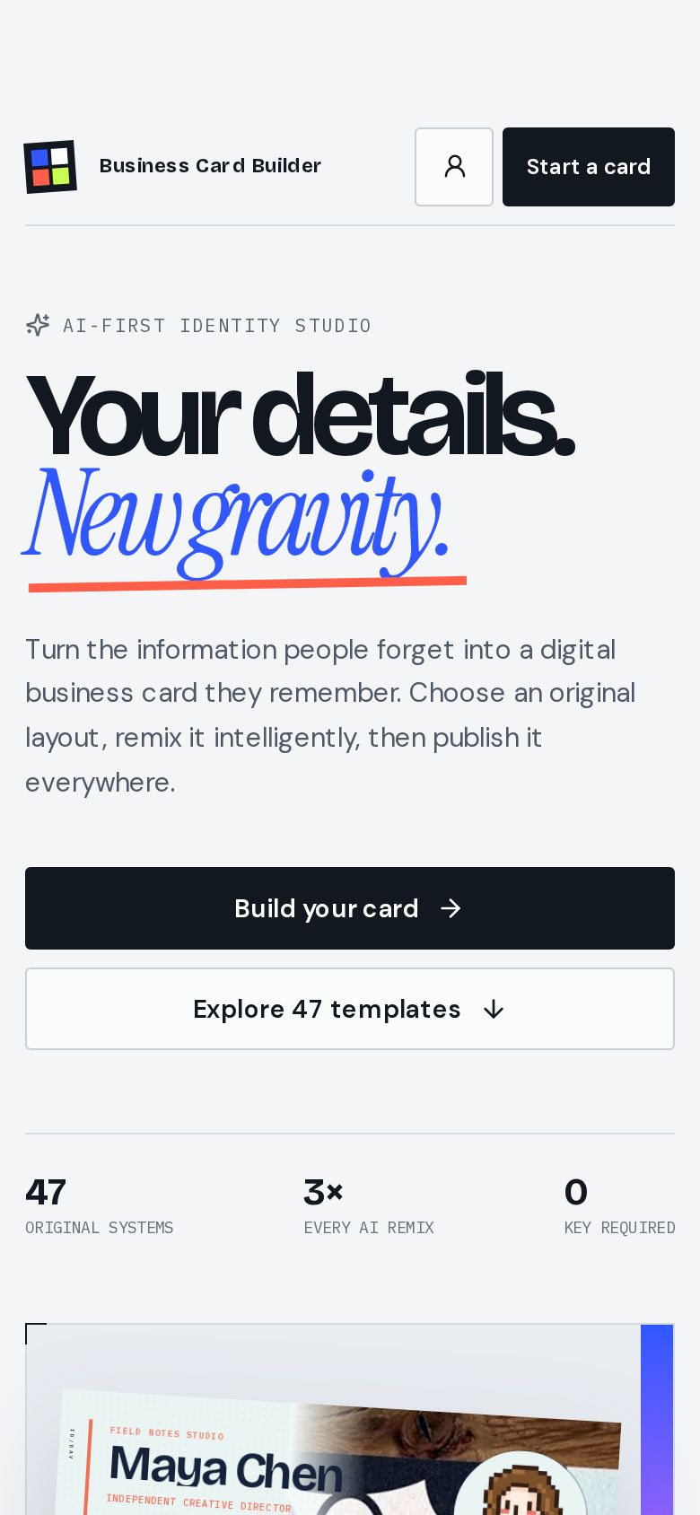 Business Card Builder