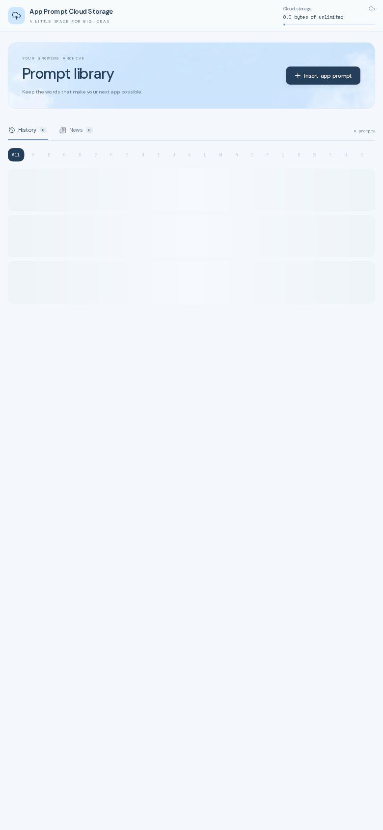 App Prompt Cloud Storage