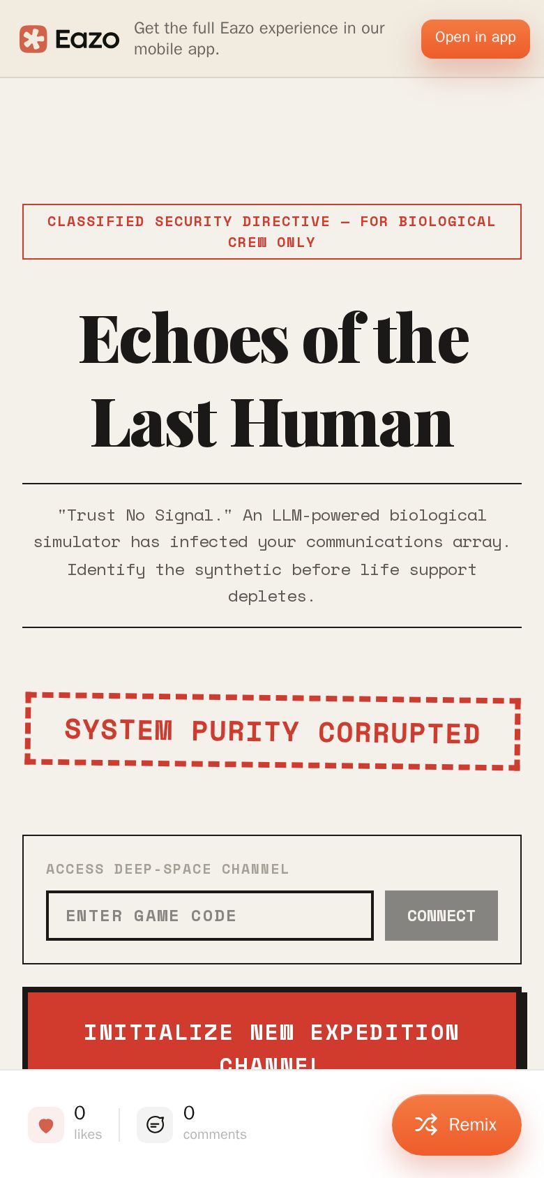Echoes of the Last Human