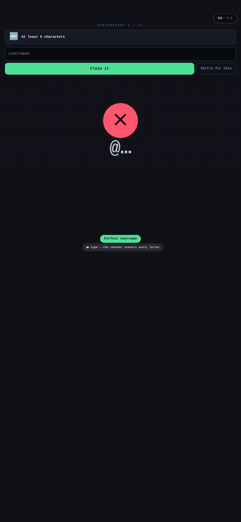 Perfect Username