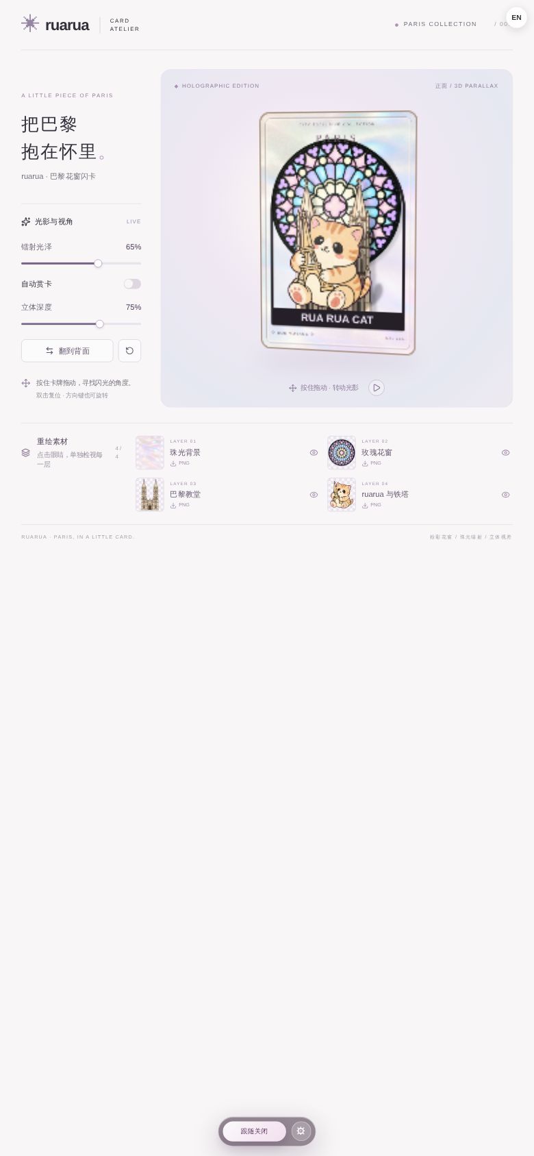 Ruarua Cat Holo Card