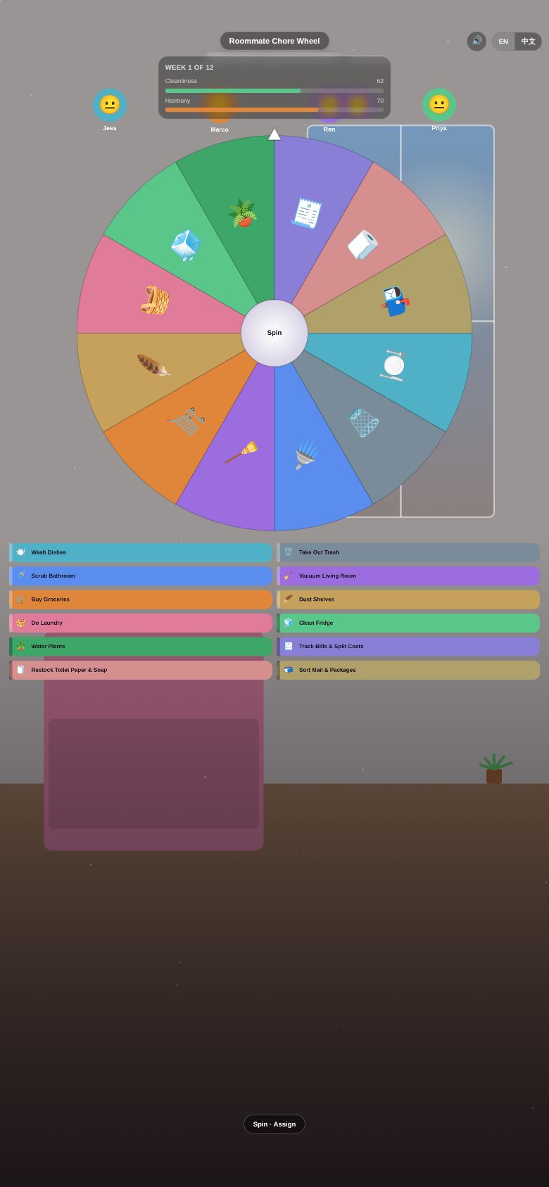 Roommate Chore Wheel