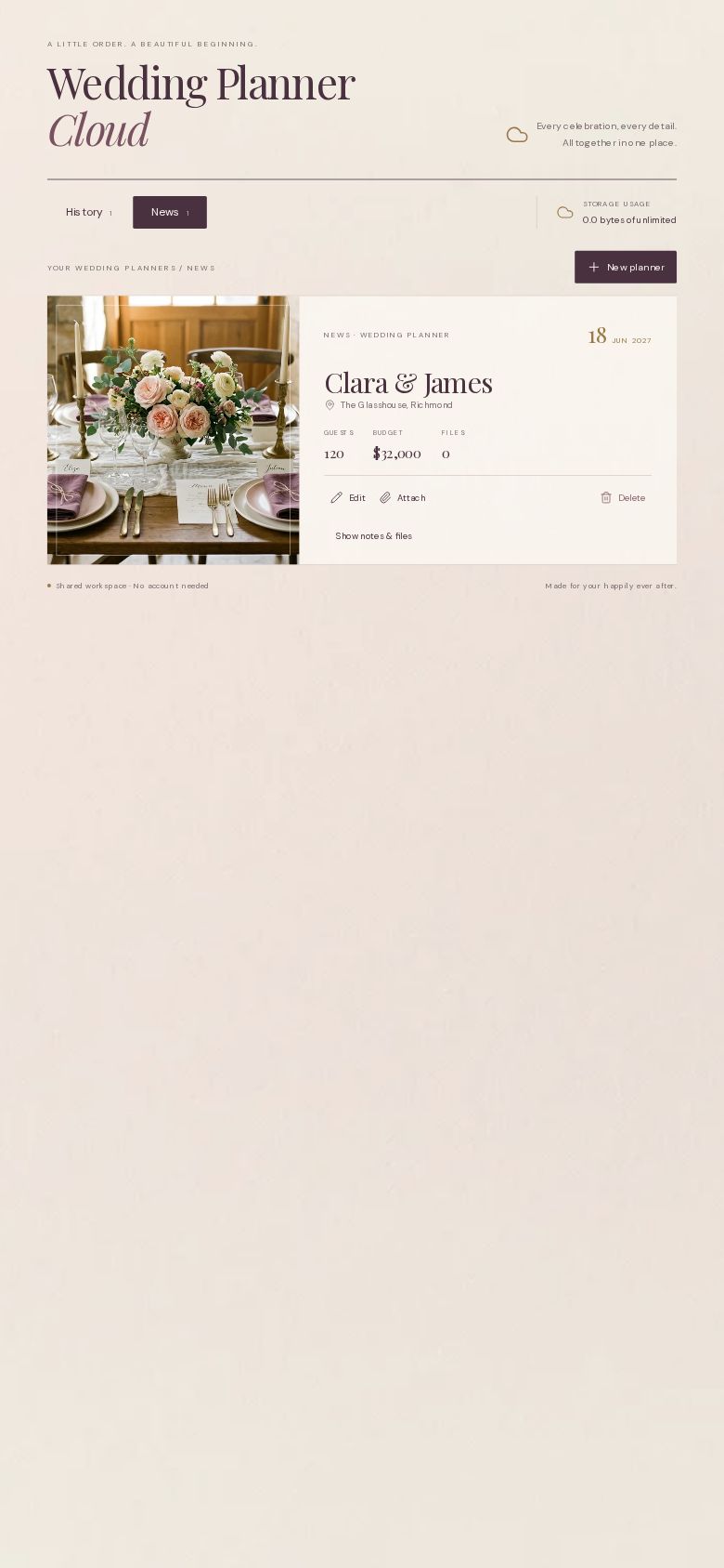 Wedding Planner Cloud