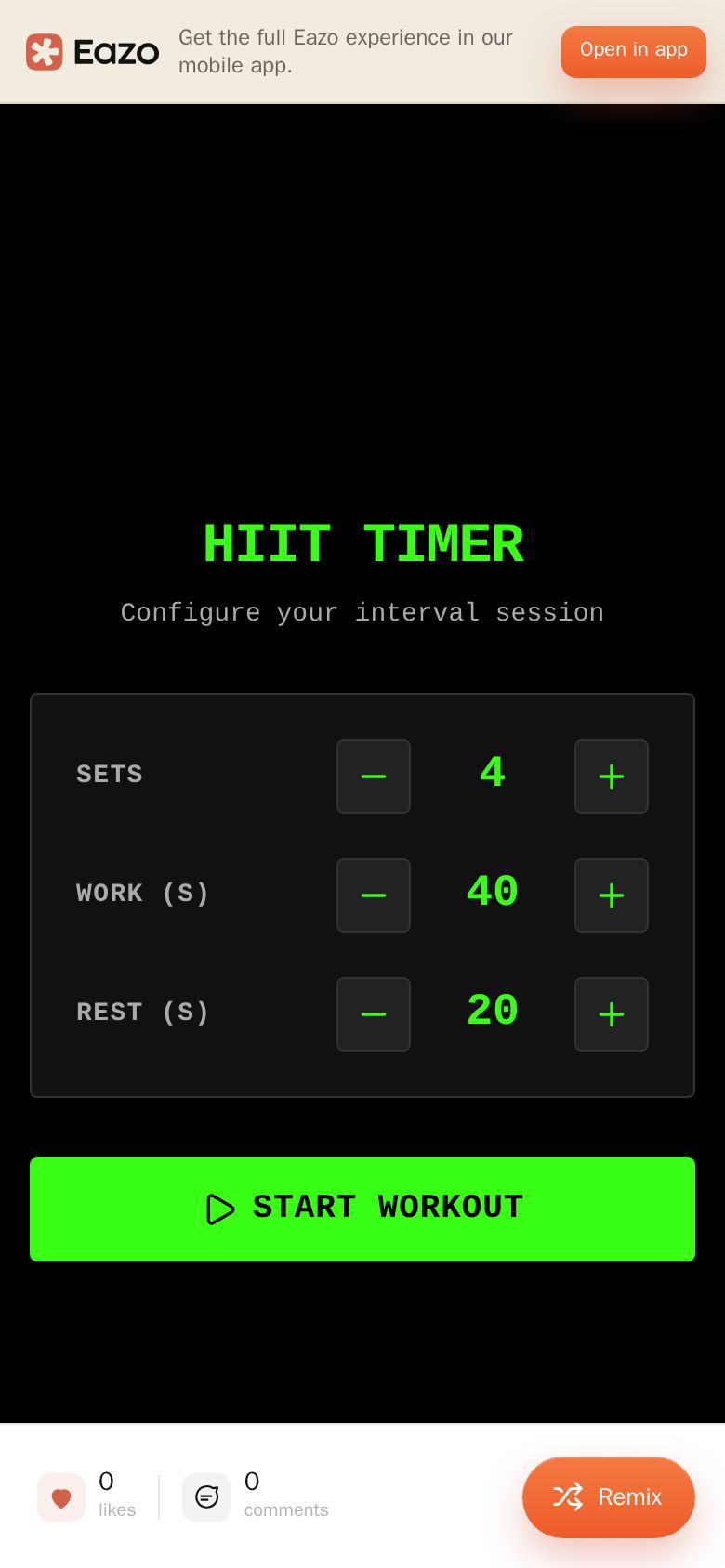 HIIT Interval Timer