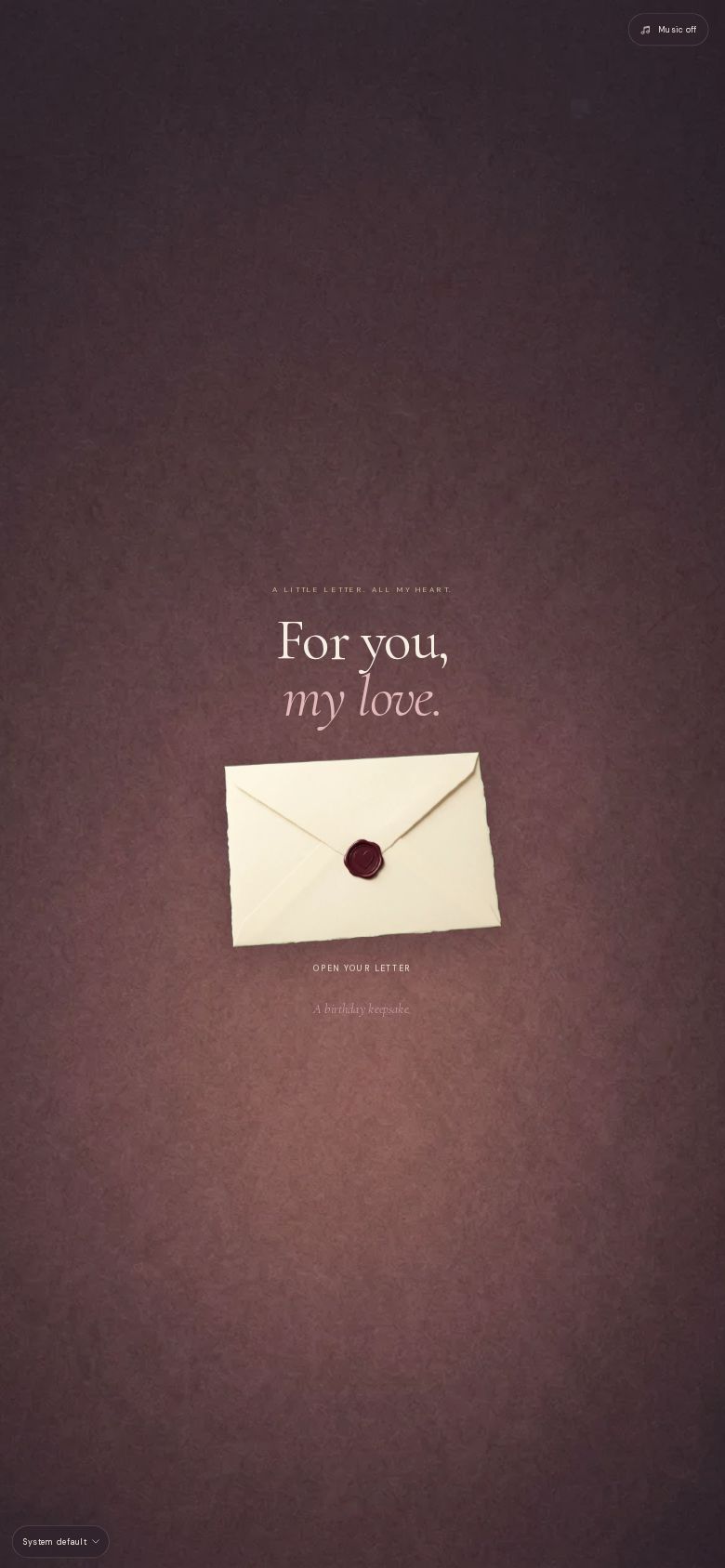 For You, My Love — A Birthday Letter