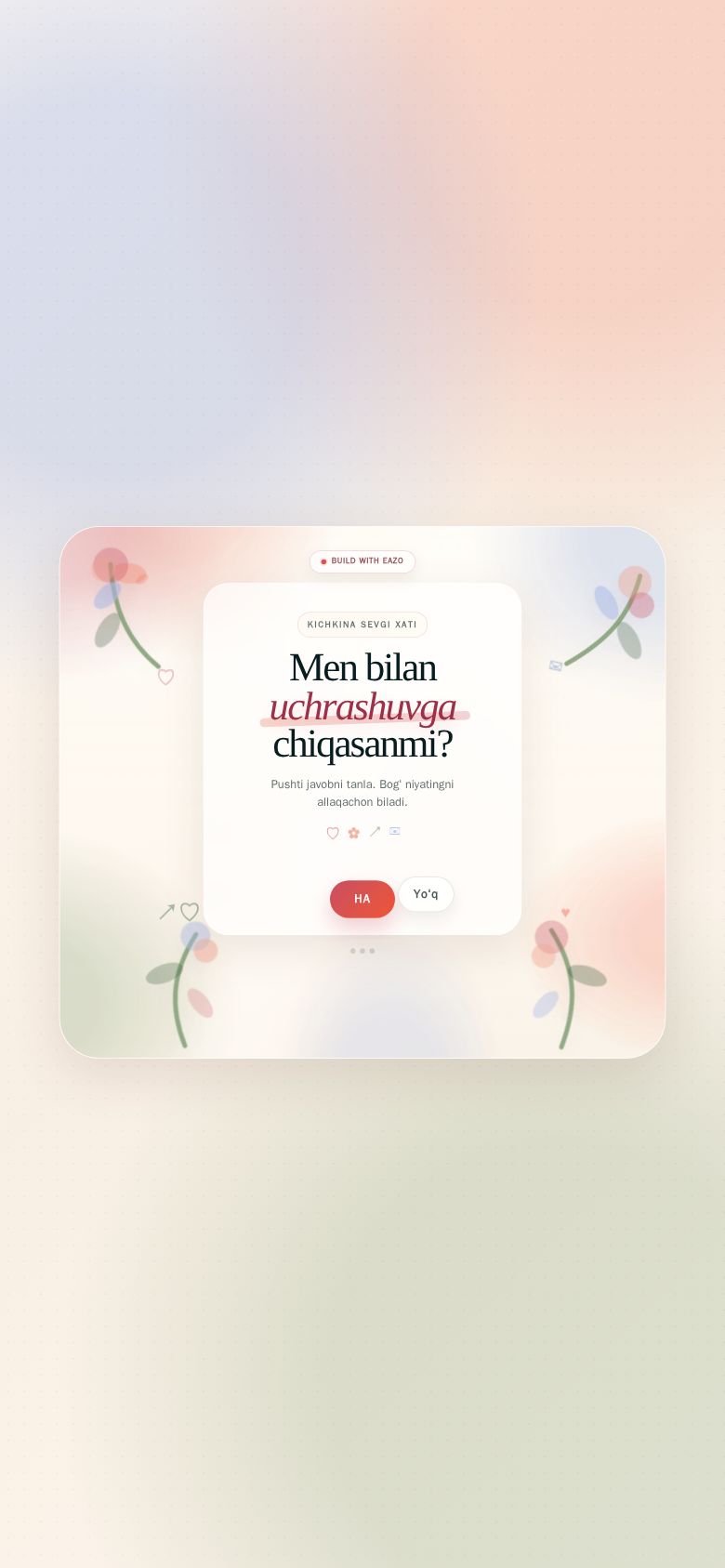 Will You Go Out With Me? (Uzbek)