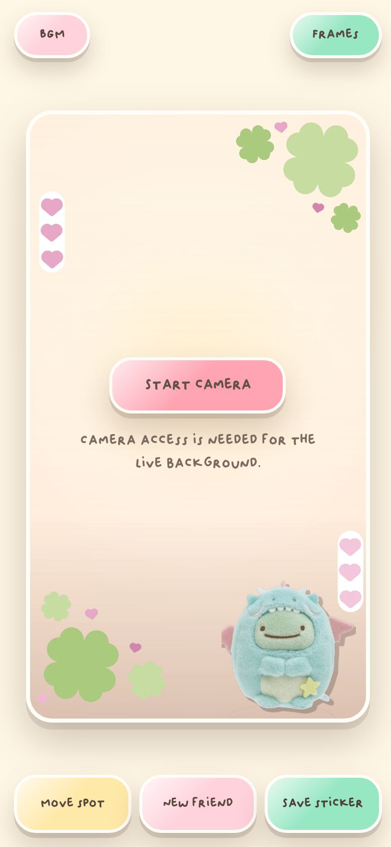Sumikko Gurashi sticker camera
