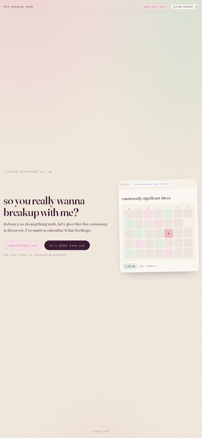 The Breakup Desk