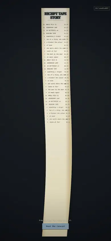Receipt Tape Story