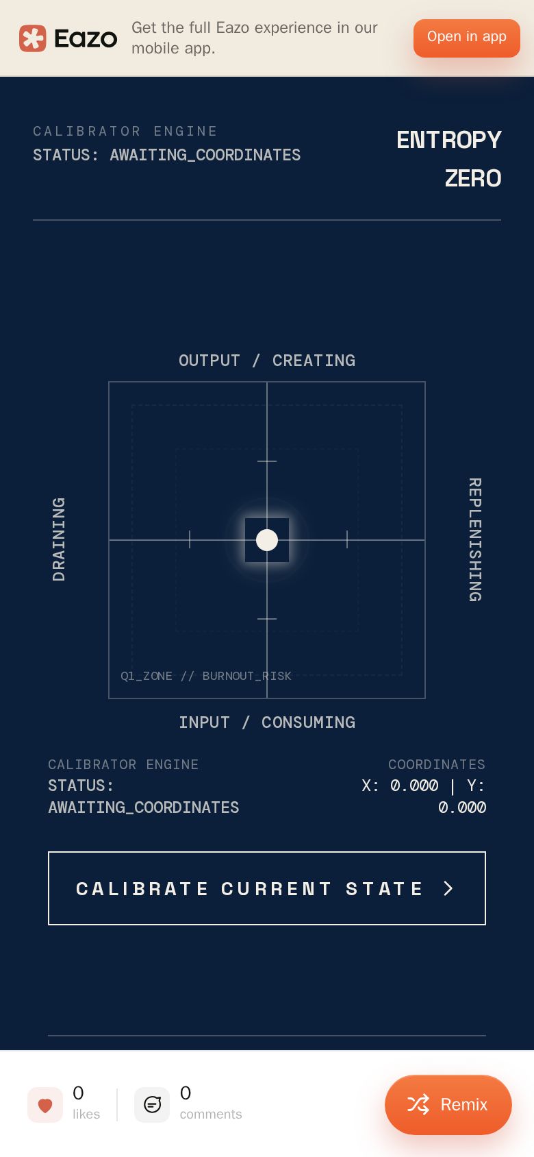 Entropy Zero