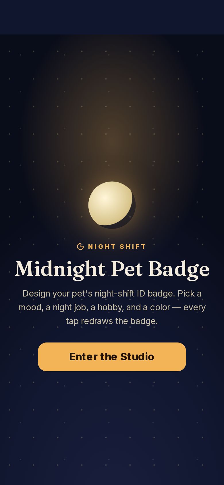 Midnight Pet Badge