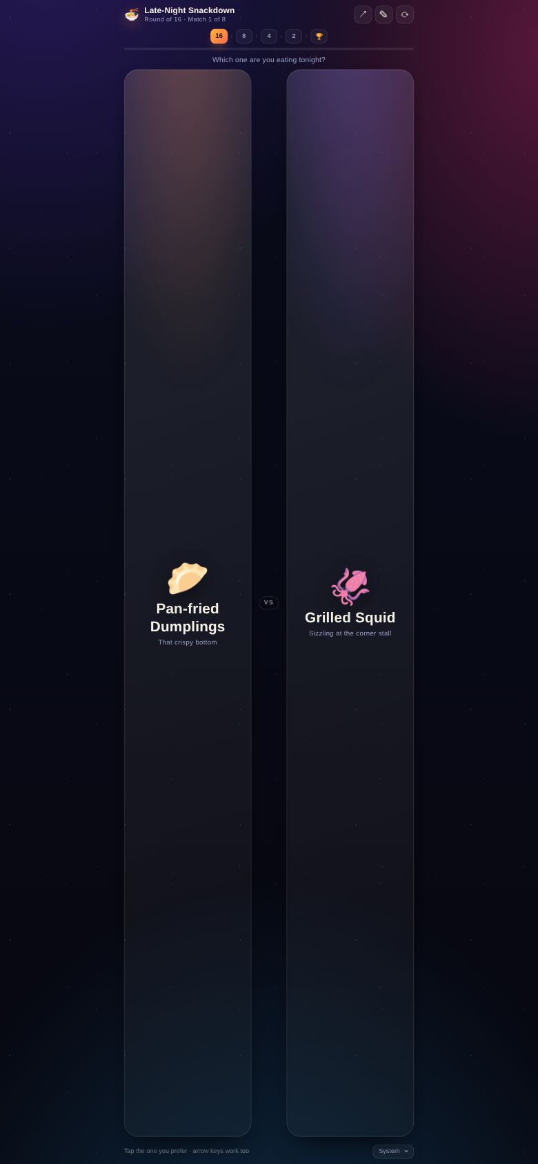 Snackdown Bracket