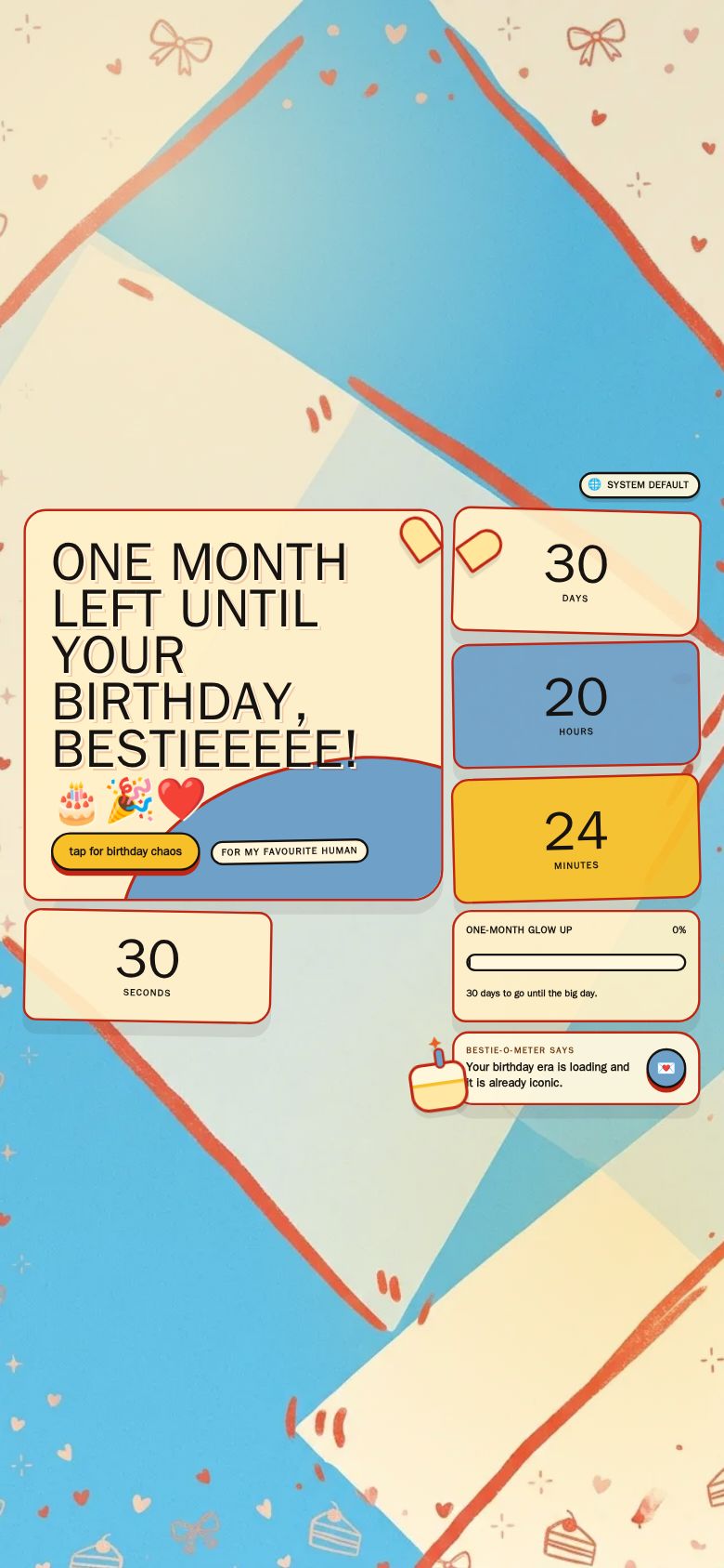 Bestie Birthday Countdown