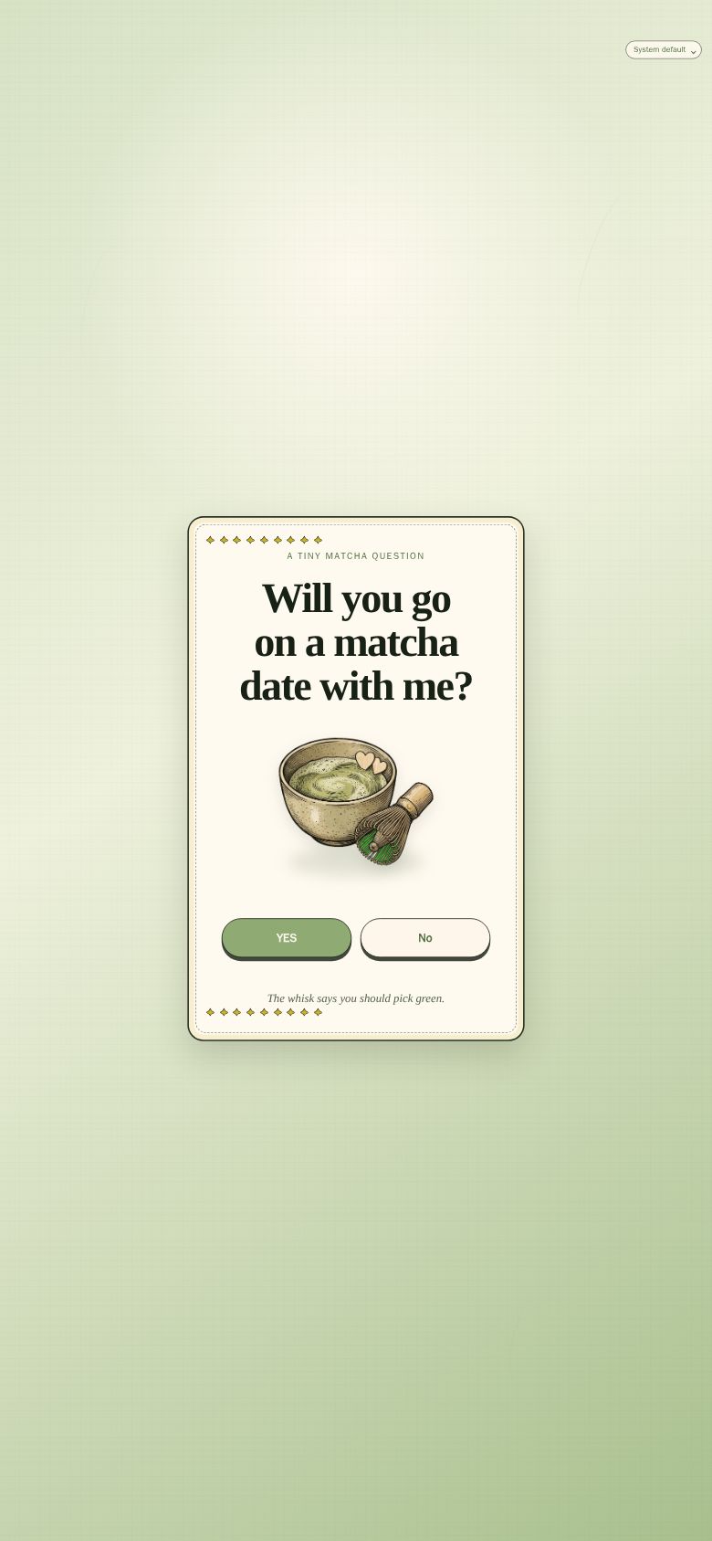 Matcha Date?