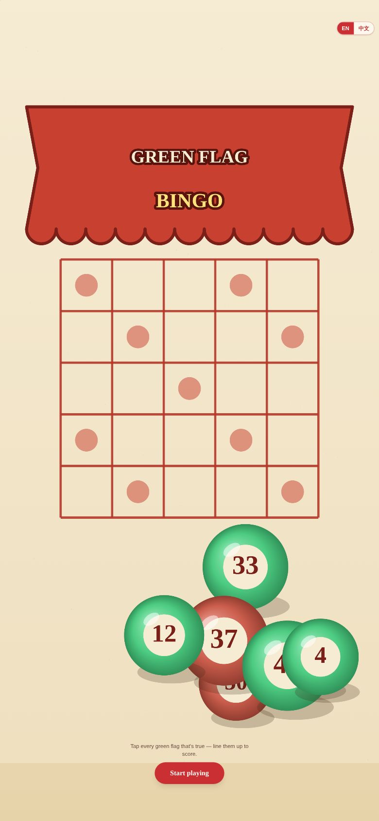 Green Flag Bingo