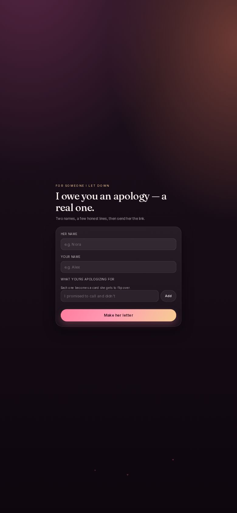 I'm Sorry — A Letter For You