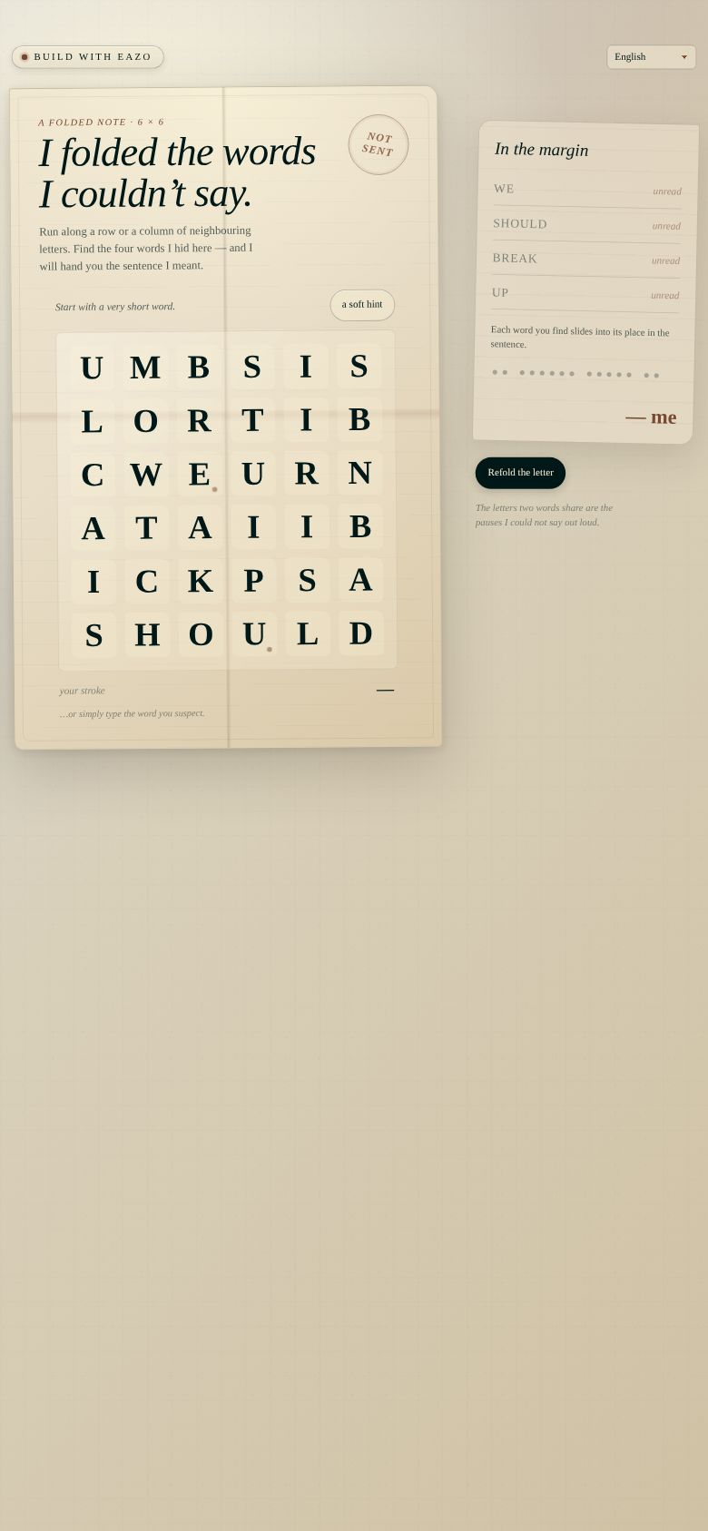 We Should Break Up — a Folded Letter