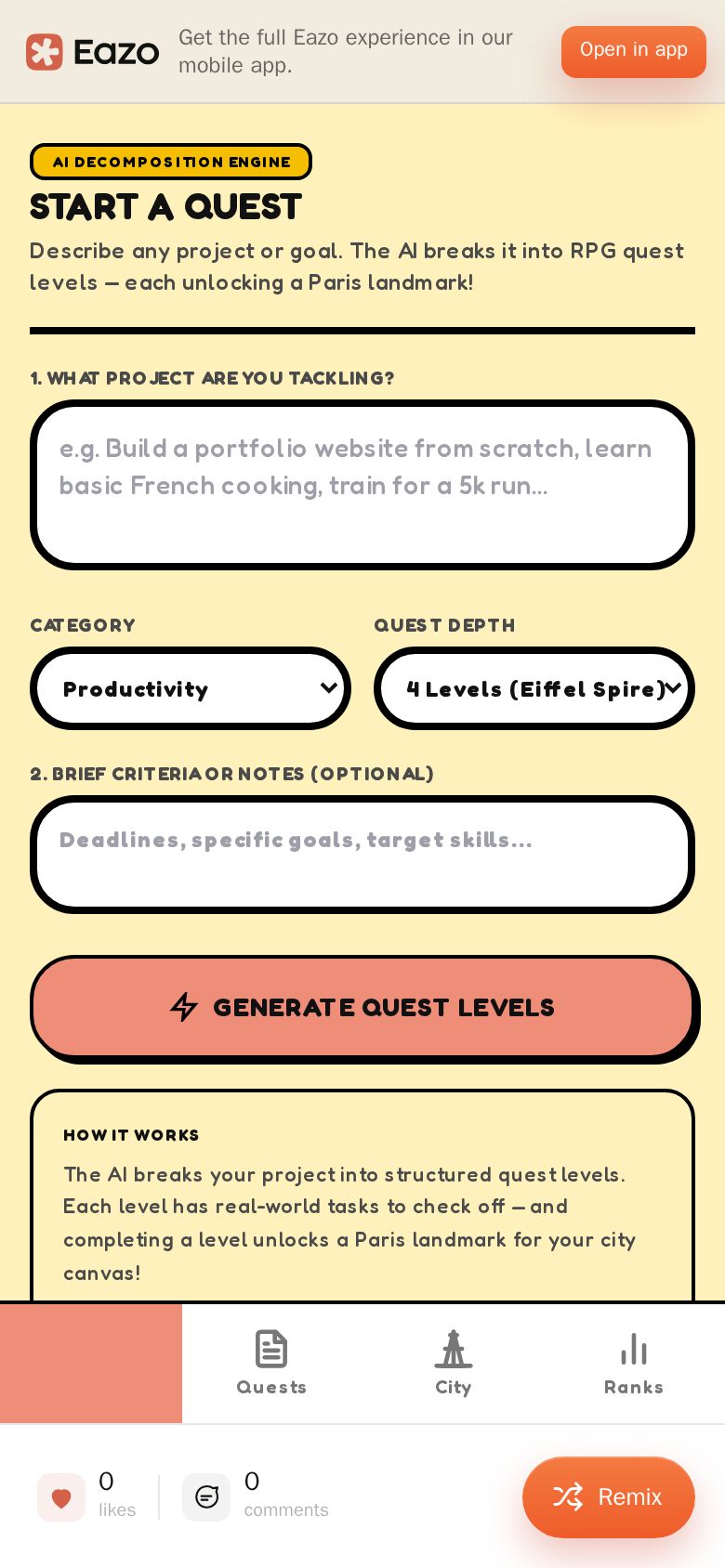 Productivity Quest